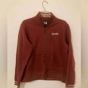 Columbia Brick Red Zip-Up Jacket. Size XL. 77% Cotton and 23% Polyester.
